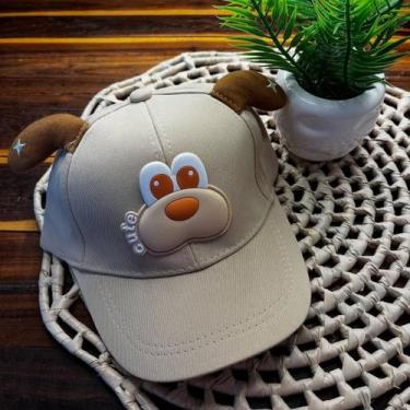 Imagem de Boné Infantil Unissex Cachorrinho Cute com Orelhas em 3D Aba Curva Tam
