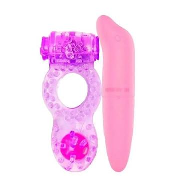 Imagem de Kit Anel Peniano Retardante Vibratório e Mini Vibrador Portátil Estimu