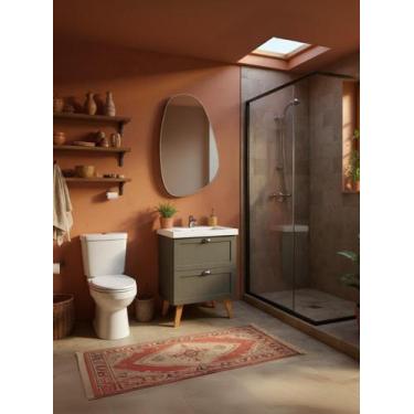 Imagem de Gabinete para Banheiro com Cuba e Espelho Organico 60cm Retro Mdf Verd