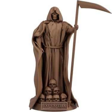 Imagem de Estátua Exu Caveira Imagem Umbanda Candomblé - Versão 3 (Cor Madeira)
