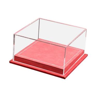 Imagem de YIJU Expositor para Carrinhos de Brinquedo Escala 1:64, Proteção Contra Poeira, Dimensões 5x4,8x2,6 Polegadas, Vermelho