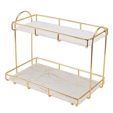 Imagem de Pssopp 2 Elevel Golden Shelf para o Armazenamento do Banheiro, Fácil de Instalar para Uma Agência de Quartos