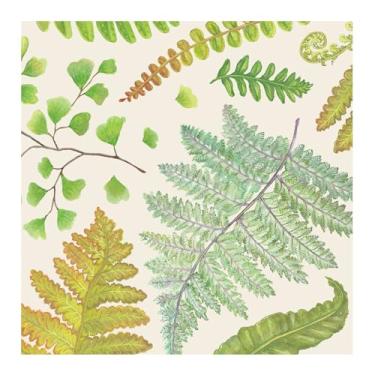 Imagem de Guardanapos descartáveis de papel para jantar - Guardanapos decorativos de bebidas para festas, casamentos, formatura - 12,7 cm por 12,7 cm Pacote com 20 (samambaia)