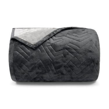 Imagem de Cobertor Buettner King Flannel Plush 100% Poliéster Dupla Face 260mx280m Metal Escuro / Metal Claro