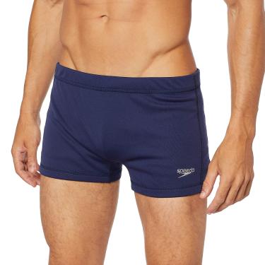 Imagem de Hidroshort, Speedo, AcquaPlus, Boxer Liso com Lateral de 24 cm, tamanho G - Azul-marinho