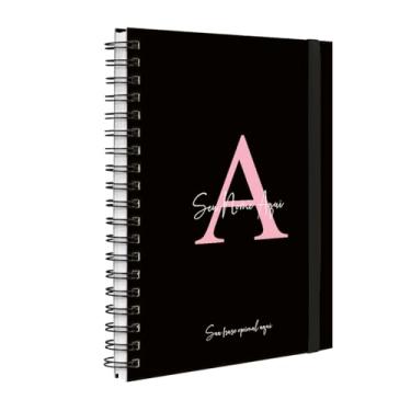 Imagem de Agenda Planner Semanal Plus 2026 Personalizada Moderna Letra Cores Preto Rosa