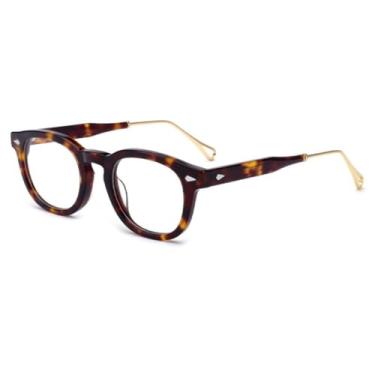 Imagem de Óculos de grau retrô com lentes transparentes, estilo olho de gato, redondo (4)