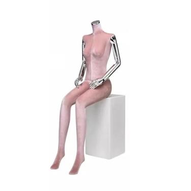 Imagem de Mannequin Manequins femininos para varejo em lojas de roupas, manequim de corpo inteiro de 53,54 pol. de altura, braços e cabeça removíveis e giratórios(Pink)