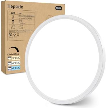 Imagem de hepside Luminária de montagem embutida de 30 cm branca, 28 watts, regulável e 3000K-4500K-6000K 3 cores selecionáveis luminária de teto embutida 3200LM luz de teto de perfil baixo para cozinha, quarto