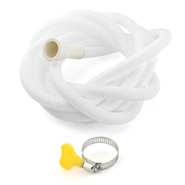 Imagem de Kit de mangueira de drenagem de ar condicionado, com adaptador de borracha cortável e braçadeira de conexão mangueira de drenagem universal flexível para a maioria dos desumidificadores e ar