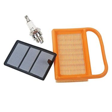 Imagem de HIFROM Substitua o filtro de ar + o pré-filtro com vela de ignição adequada para cortador de grama BR320 STIHL TS410 TS420 Substitua 4238-140-1800 4238 140 4401 42381410300B