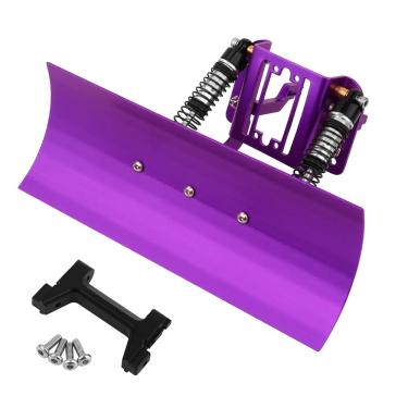 Imagem de Pothyes TRX4M RC Kit de pá de neve/arado de neve de alumínio com amortecedor de óleo para RC 1/18 TRX-4M Crawler Upgrade (Roxo)
