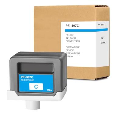 Imagem de QUEENPRINT High speed printing Tanque De Tinta Reposição Pfi-307 Para Canon Pfi307 Pfi-307C Cartucho Ciano Imageprograf Ipf830 Ipf840 Ipf850 Plotters Cad (1X Ciano)