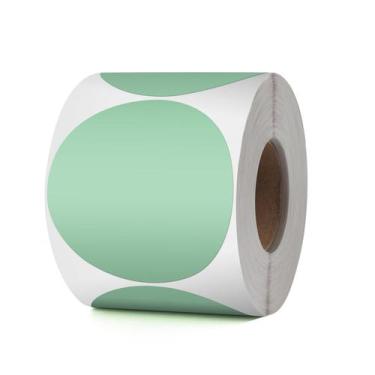 Imagem de Etiquetas térmicas YIKIADA Green Circle Vinyl 7,6 cm à prova d'água 50
