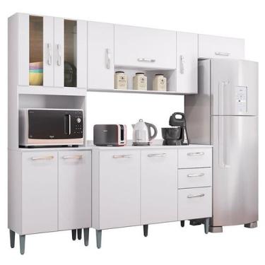 Imagem de Cozinha Lavínia Balcão com Tampo Branco - Poquema - Poquema Industria