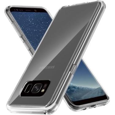 Imagem de Vultic Capa rígida transparente para Samsung Galaxy S8 Plus, à prova de choque [PC rígido + moldura de TPU macio] capa protetora transparente leve
