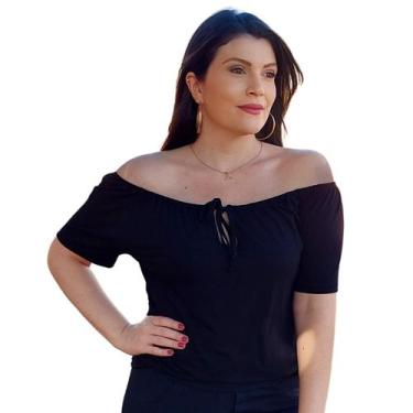 Imagem de Blusa Ciganinha Ombro a Ombro Amarração Várias Formas de Usar Versátil