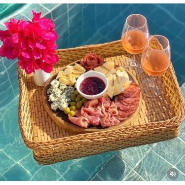 Imagem de Bandeja Flutuante Artesanal para Piscina e Praia  Vime Natural - Bella