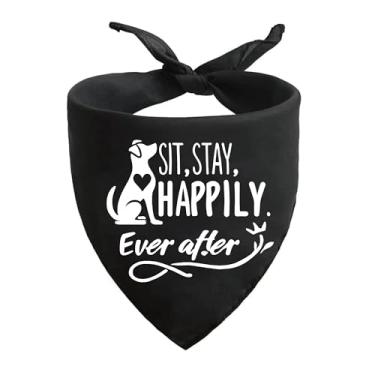 Imagem de Brosash Pacote com 2 bandanas de casamento para cães - Pup of Honor - Acessórios para cachecol de pescoço de cachorro para roupa de casamento, adereço de foto, decoração de festa (tamanho único