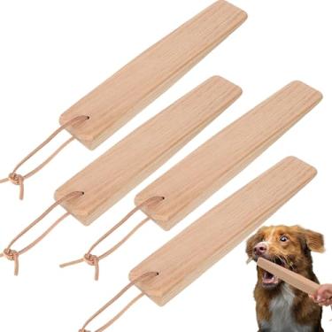 Imagem de Barydat 4 peças de brinquedo Break Stick Dog Fight 26 cm x 4 cm x 0,79 cm com cordas para treinar pastor alemão a maioria dos cães