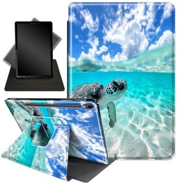 Imagem de Capa para Samsung Galaxy Tab S10 FE/ S9 FE 5G 10,9 polegadas/Tab S9 11 polegadas, suporte giratório de 360 graus, capa protetora inteligente para Galaxy Tab S9 11 polegadas, tartarugas marinhas fofas