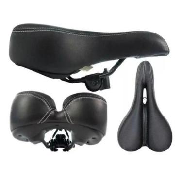 Imagem de Selim GTS MTB Vazado Preto Gel Neoprene C/ Carrinho - Bike - Logan