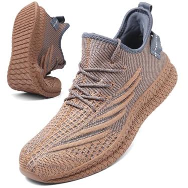 Imagem de VNANV Tênis masculino de caminhada, leve, respirável, antiderrapante, confortável, academia, tênis, atlético, moderno, masculino, Sandy, 46