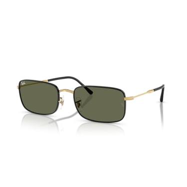 Imagem de Óculos de Sol Ray-Ban Polarizado 0RB3746 927158 Tam 59 / Preto/Ouro - Lentes Verde