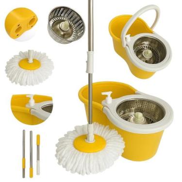 Imagem de Mop Giratório 360º 14 Litros com Dispenser para Sabão Cabo 1,60m para 