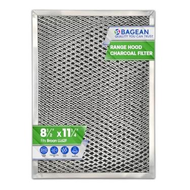 Imagem de Bagean Filtro de ventilação para exaustor de 21,6 cm x 28,5 cm LL62F Combo de graxa de carvão - Serve para substituição de filtro de exaustor sem duto Broan - Filtros de tela de metal graxa e carbono
