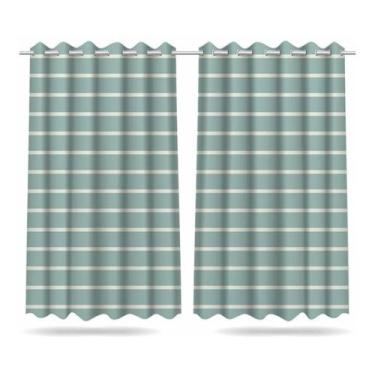 Imagem de Cortina Infantil Listrada Verde Tecido Premium 2,60x1,50m - DECORANDO 