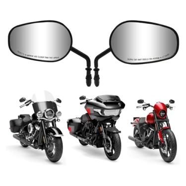 Imagem de SPNUVR Espelho retrovisor de motocicleta preto 360 graus de 8 mm adequado para Harley Davidson Road King CVO Road Street Electra Tri Dyna Softail Road Glide Freewheeler Street XG500 XG750 XL883