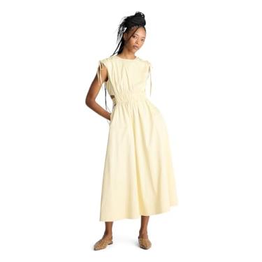 Imagem de Kenneth Cole Roupa esportiva feminina cintura franzida midi com ombros amarrados, Amarelo, 48