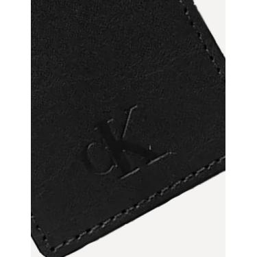 Imagem de Carteira Calvin Klein Jeans Porta Cartão Couro Vertical CK Mono Logo P