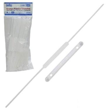 Imagem de Grampo Plastico Dellofix C/ 50 Estendido Branco Cod. 0299.E - Dello