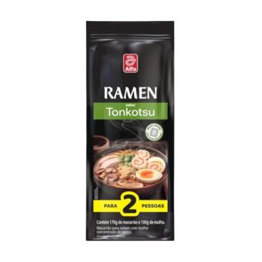 Imagem de Macarrão para Ramen com Molho Pronto Concentrado de Porco Alfa - 270 gramas