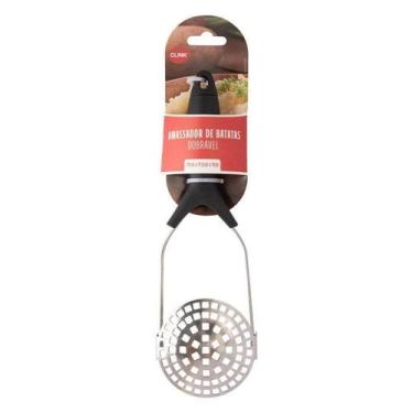 Imagem de Amassador De Batatas Dobrável Legumes Espremedor Inox 29Cm - Clink