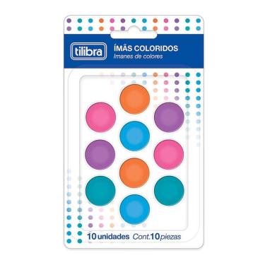 Imagem de Imã redondo colorido com 10 unidades 20mm 353868 - Tilibra