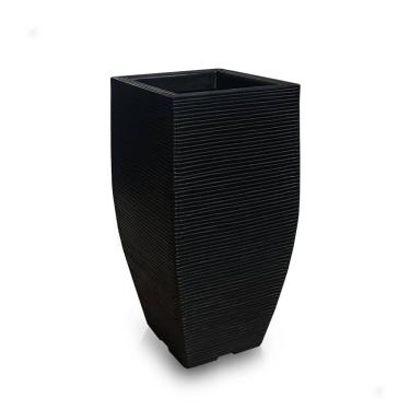 Imagem de Vaso De Planta Quadrado Texturizado Polietileno 75X40 Preto