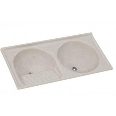 Imagem de Tanque De Granito Sintético Duplo N°2 110x55cm Travertino - 500214 - A.j. Rorato