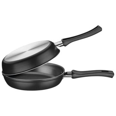 Imagem de Omeleteira Loreto Em Alumínio Antiaderente Starflon Max Com Cabos Baquelite 20cm Grafite - 20123820 - Tramontina