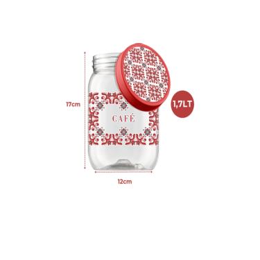 Imagem de Pote Plástico Porta Mantimentos 1,7L Lisboa Café ( 31533 )