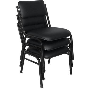 Imagem de Kit com 3 Cadeiras para Auditórios Linha Hotel Smart Preto
