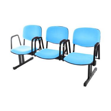 Imagem de Cadeira em longarina para Igrejas e Auditórios Linha Hotel Azul