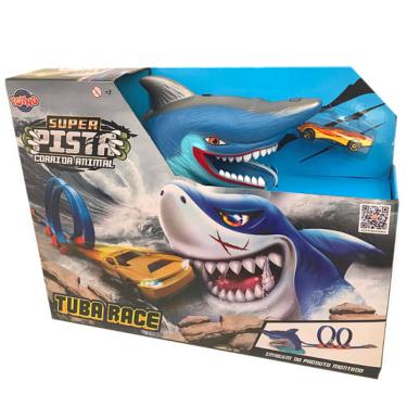 Imagem de Pista Com Carrinho Tubarão 2 Loopings - Toyng 43339