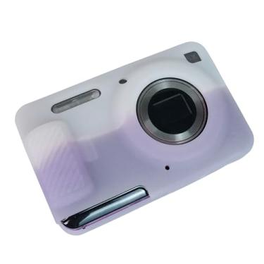 Imagem de Easy Hood Capa de câmera para Kodak PIXPRO FZ55, capa de silicone macio antiarranhões Slim Fit FZ55 DSLR Capa protetora para viagem, pele corporal, branca, roxa
