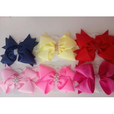 Imagem de Kit laços infantil com 6 unidades - Fábrica da Beleza, Vermelho