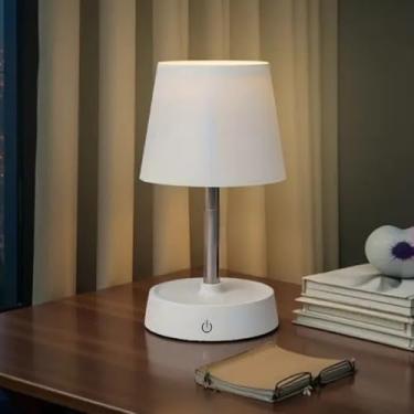 Imagem de Abajur Quarto de Mesa Sem Fio LED Recerragável Minimalista Ajuste de Altura - Ideal para Mesa de Cabeceira/Mesa de Estudos/Escritório Touch 3 Níveis de Luz Base Antiderrapante