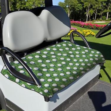 Imagem de Capas de assento de carrinho de golfe, toalha de assento de carrinho de golfe com estampa de bolas, 100% microfibra, macio e confortável, carro de clube universal e mais carrinhos de golfe de 2