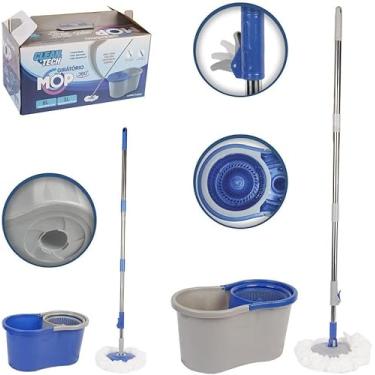 Imagem de Mop Giratório 360º com Balde Duplo Esfregão Cabo Inox Cor Sortido para Limpeza Profunda de Pisos e Superfícies